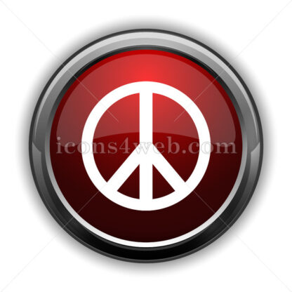 Peace icon. Red glossy web icon with shadow - Icons for website