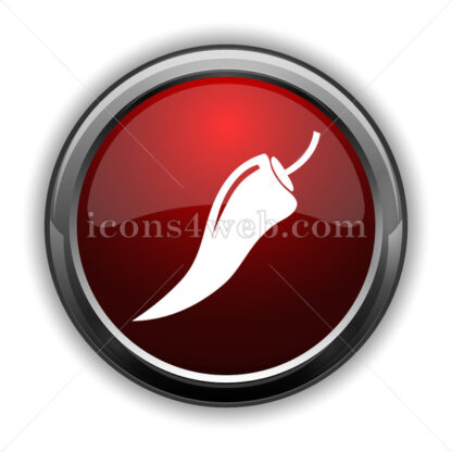 Pepper icon. Red glossy web icon with shadow - Website icons