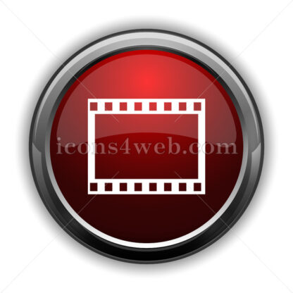 Photo film icon. Red glossy web icon with shadow - Icons for website