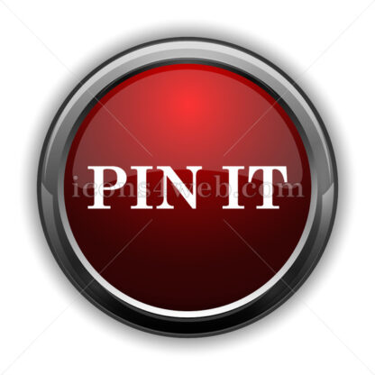 Pin it icon. Red glossy web icon with shadow - Icons for website