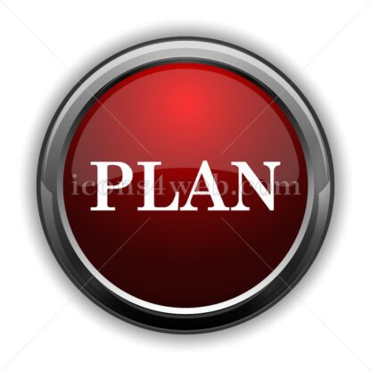 Plan icon. Red glossy web icon with shadow - Icons for website