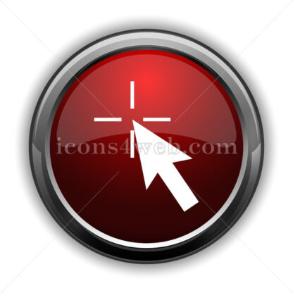 Pointer icon. Red glossy web icon with shadow - Icons for website