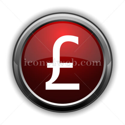 Pound icon. Red glossy web icon with shadow - Icons for website