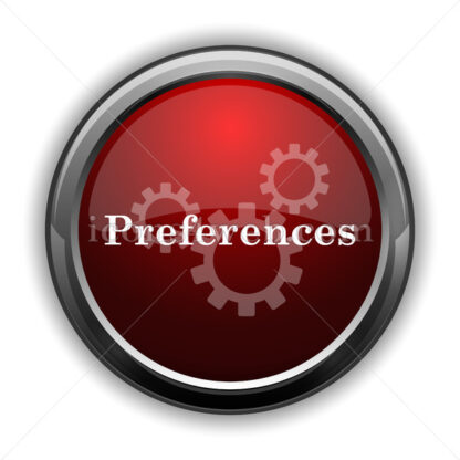 Preferences icon. Red glossy web icon with shadow - Icons for website