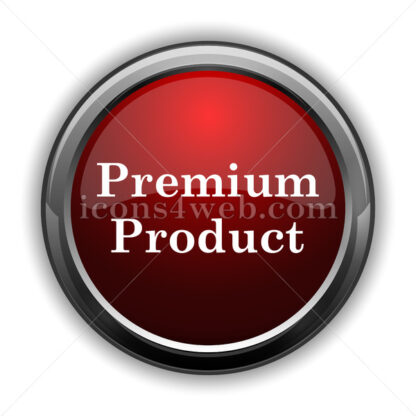Premium product icon. Red glossy web icon with shadow - Icons for website