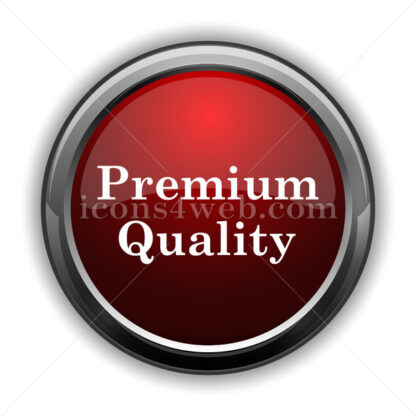 Premium quality icon. Red glossy web icon with shadow - Icons for website