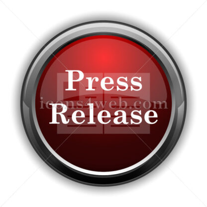 Press release icon. Red glossy web icon with shadow - Icons for website
