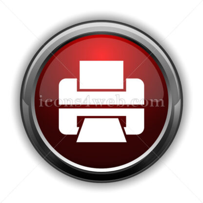 Printer icon. Red glossy web icon with shadow - Icons for website