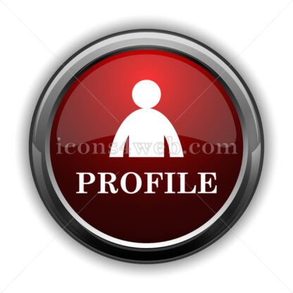 Profile icon. Red glossy web icon with shadow - Icons for website