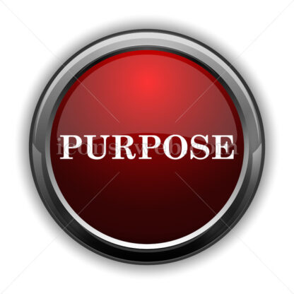 Purpose icon. Red glossy web icon with shadow - Website icons