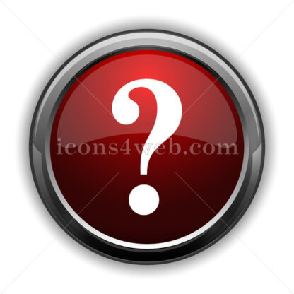 Question mark icon. Red glossy web icon with shadow - Icons for website