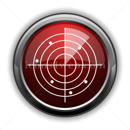 Radar icon. Red glossy web icon with shadow - Website icons