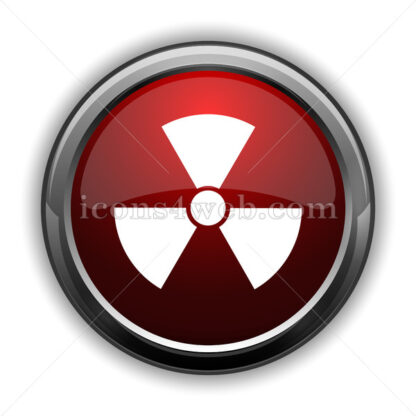 Radiation icon. Red glossy web icon with shadow - Icons for website