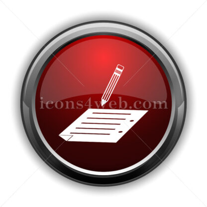 Registration icon. Red glossy web icon with shadow - Website icons