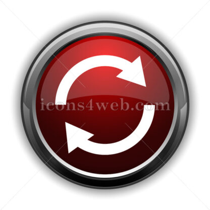 Reload two arrows icon. Red glossy web icon with shadow - Icons for website