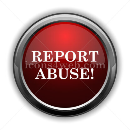 Report abuse icon. Red glossy web icon with shadow - Icons for website