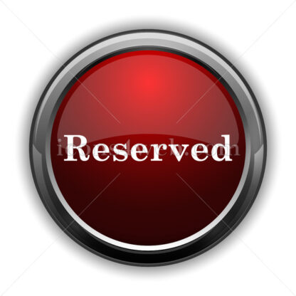 Reserved icon. Red glossy web icon with shadow - Icons for website