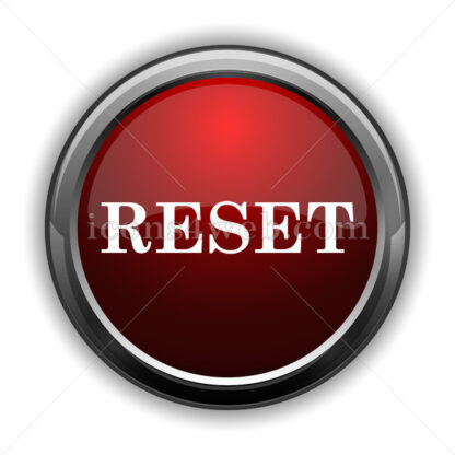 Reset icon. Red glossy web icon with shadow - Icons for website
