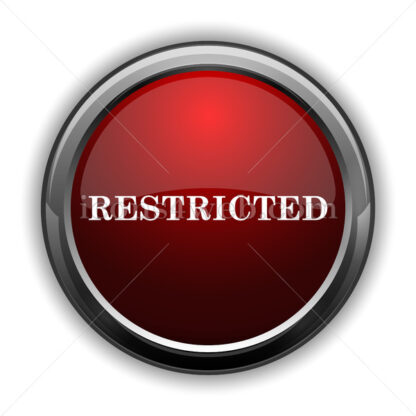 Restricted icon. Red glossy web icon with shadow - Icons for website