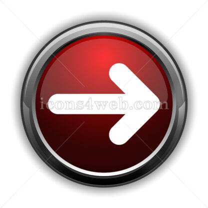 Right arrow icon. Red glossy web icon with shadow - Icons for website