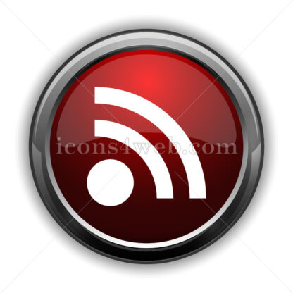 Rss sign icon. Red glossy web icon with shadow - Icons for website