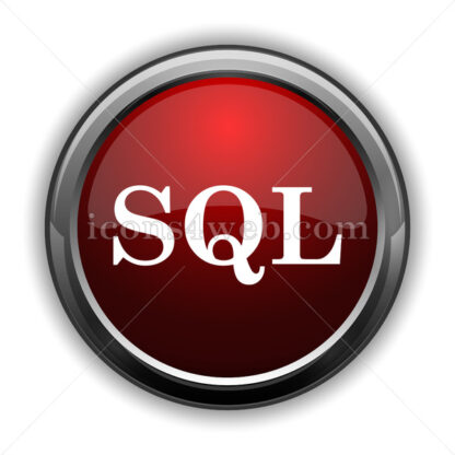 SQL icon. Red glossy web icon with shadow - Icons for website