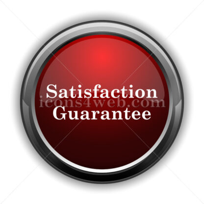 Satisfaction guarantee icon. Red glossy icon with shadow - Website icons