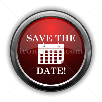Save the date icon. Red glossy web icon with shadow - Icons for website
