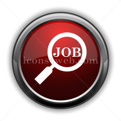 Search for job icon. Red glossy web icon with shadow - Icons for website