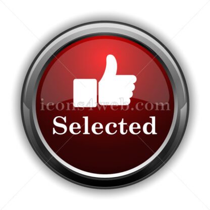 Selected icon. Red glossy web icon with shadow - Icons for website
