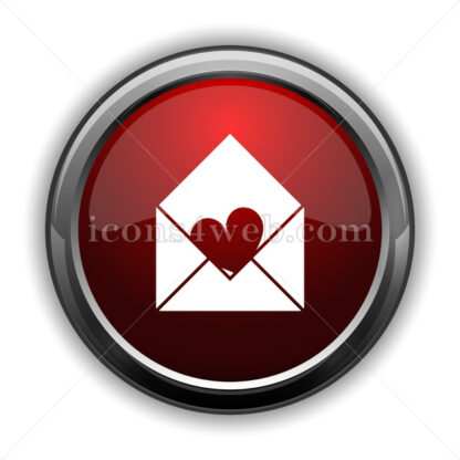 Send love icon. Red glossy web icon with shadow - Icons for website