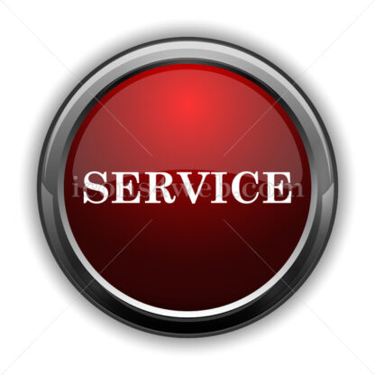 Service icon. Red glossy web icon with shadow - Icons for website