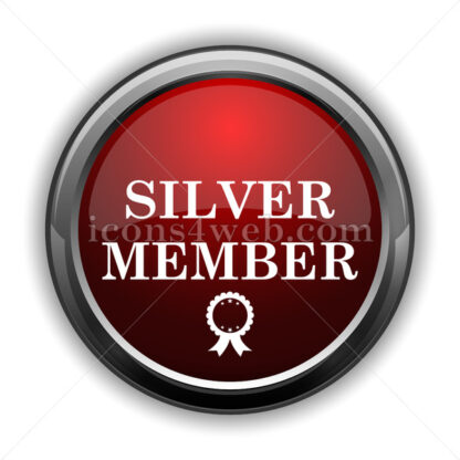 Silver member icon. Red glossy web icon with shadow - Website icons
