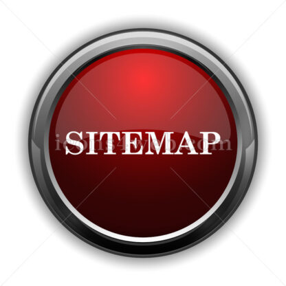 Sitemap icon. Red glossy web icon with shadow - Icons for website