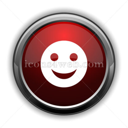 Smiley icon. Red glossy web icon with shadow - Icons for website