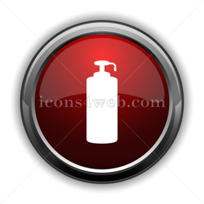 Soap icon. Red glossy web icon with shadow - Icons for website