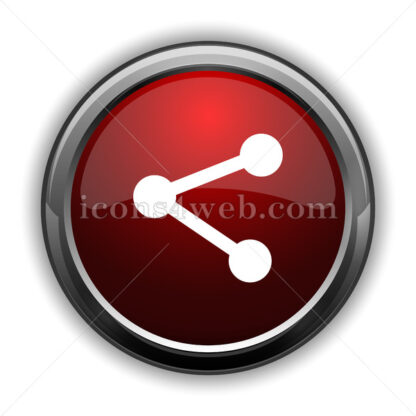 Social media – link icon. Red glossy web icon with shadow - Icons for website