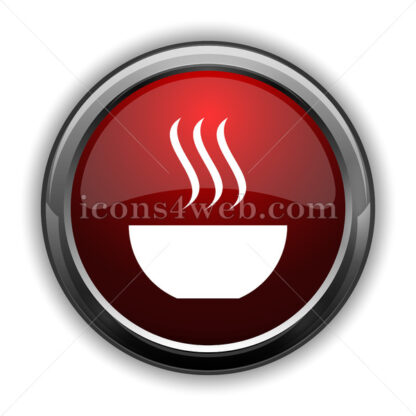 Soup icon. Red glossy web icon with shadow - Website icons