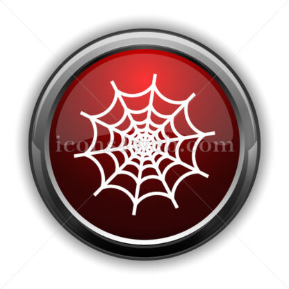 Spider web icon. Red glossy web icon with shadow - Icons for website