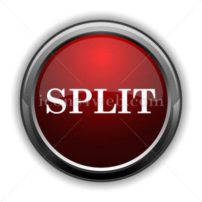 Split icon. Red glossy web icon with shadow - Website icons