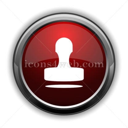 Stamp icon. Red glossy web icon with shadow - Icons for website