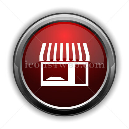 Store icon. Red glossy web icon with shadow - Icons for website