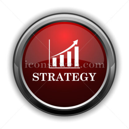 Strategy icon. Red glossy web icon with shadow - Icons for website