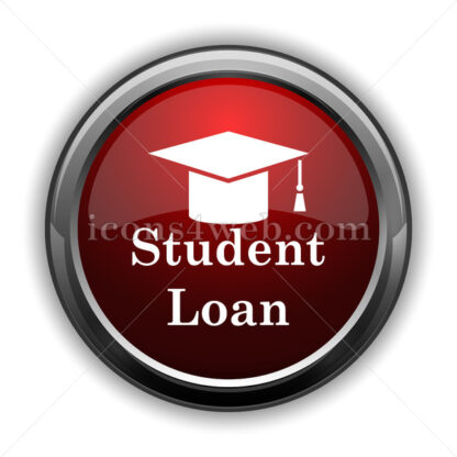 Student loan icon. Red glossy web icon with shadow - Icons for website