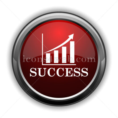 Success icon. Red glossy web icon with shadow - Icons for website