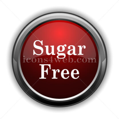 Sugar free icon. Red glossy web icon with shadow - Icons for website