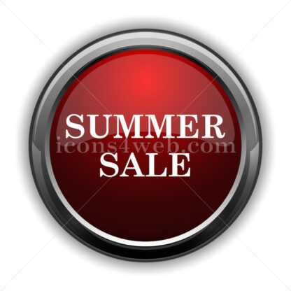 Summer sale icon. Red glossy web icon with shadow - Icons for website