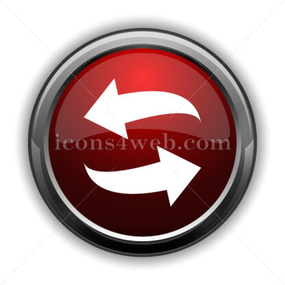 Swap icon. Red glossy web icon with shadow - Icons for website