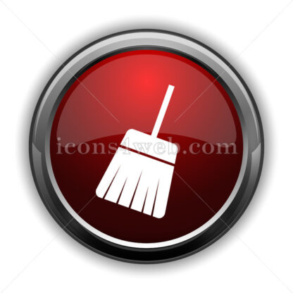 Sweep icon. Red glossy web icon with shadow - Icons for website