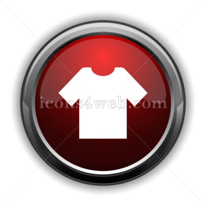 T-short icon. Red glossy web icon with shadow - Icons for website